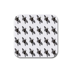 Insect Animals Pattern Rubber Square Coaster (4 pack) 