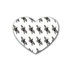 Insect Animals Pattern Rubber Coaster (Heart) 