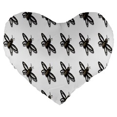 Insect Animals Pattern Large 19  Premium Heart Shape Cushions