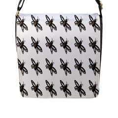 Insect Animals Pattern Flap Messenger Bag (L) 