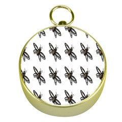 Insect Animals Pattern Gold Compasses