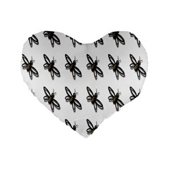 Insect Animals Pattern Standard 16  Premium Flano Heart Shape Cushions