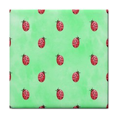 Pretty Background With A Ladybird Image Tile Coasters by Nexatart