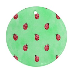 Pretty Background With A Ladybird Image Round Ornament (two Sides) by Nexatart