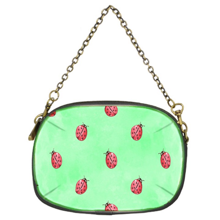 Pretty Background With A Ladybird Image Chain Purses (Two Sides) 