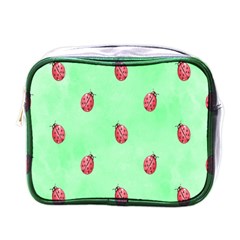 Pretty Background With A Ladybird Image Mini Toiletries Bags by Nexatart