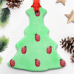 Pretty Background With A Ladybird Image Christmas Tree Ornament (two Sides) by Nexatart