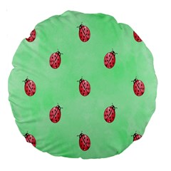 Pretty Background With A Ladybird Image Large 18  Premium Round Cushions by Nexatart