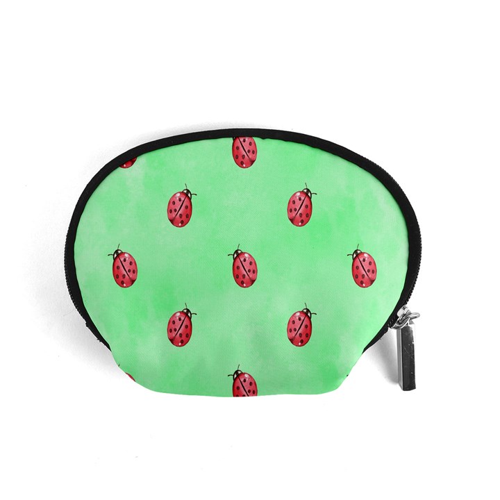 Pretty Background With A Ladybird Image Accessory Pouches (Small) 