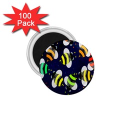 Bees Cartoon Bee Pattern 1 75  Magnets (100 Pack)  by Nexatart