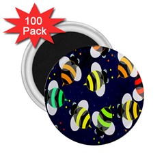 Bees Cartoon Bee Pattern 2 25  Magnets (100 Pack)  by Nexatart