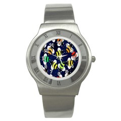 Bees Cartoon Bee Pattern Stainless Steel Watch by Nexatart