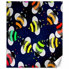 Bees Cartoon Bee Pattern Canvas 8  X 10  by Nexatart