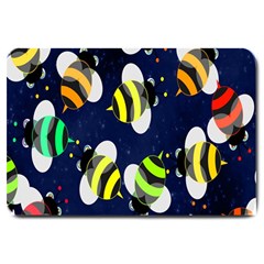 Bees Cartoon Bee Pattern Large Doormat  by Nexatart