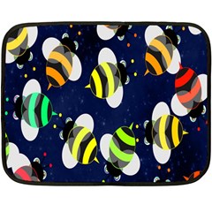 Bees Cartoon Bee Pattern Fleece Blanket (mini) by Nexatart