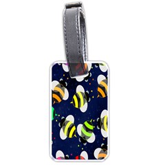 Bees Cartoon Bee Pattern Luggage Tags (one Side)  by Nexatart