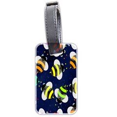 Bees Cartoon Bee Pattern Luggage Tags (two Sides) by Nexatart