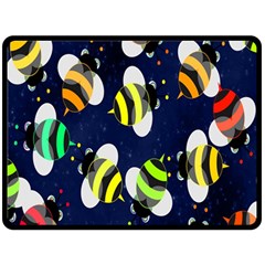 Bees Cartoon Bee Pattern Double Sided Fleece Blanket (large)  by Nexatart