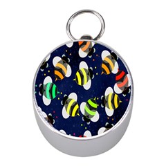 Bees Cartoon Bee Pattern Mini Silver Compasses by Nexatart