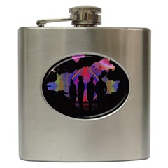 Abstract Surreal Sunset Hip Flask (6 Oz) by Nexatart