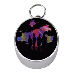 Abstract Surreal Sunset Mini Silver Compasses by Nexatart