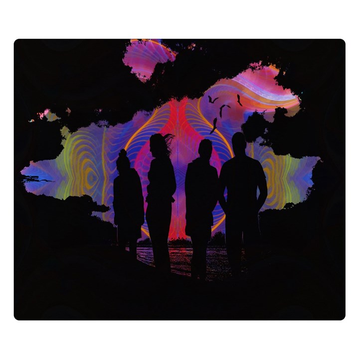 Abstract Surreal Sunset Double Sided Flano Blanket (Small) 