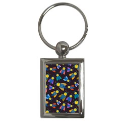 Bees Animal Insect Pattern Key Chains (rectangle)  by Nexatart