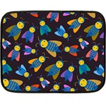 Bees Animal Insect Pattern Double Sided Fleece Blanket (Mini)  35 x27  Blanket Front