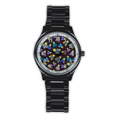 Bees Animal Insect Pattern Stainless Steel Round Watch by Nexatart