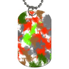 Abstract Watercolor Background Wallpaper Of Splashes  Red Hues Dog Tag (one Side) by Nexatart