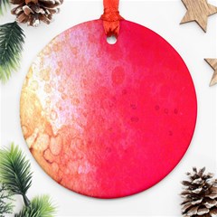 Abstract Red And Gold Ink Blot Gradient Ornament (round) by Nexatart