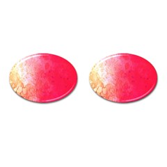 Abstract Red And Gold Ink Blot Gradient Cufflinks (oval) by Nexatart