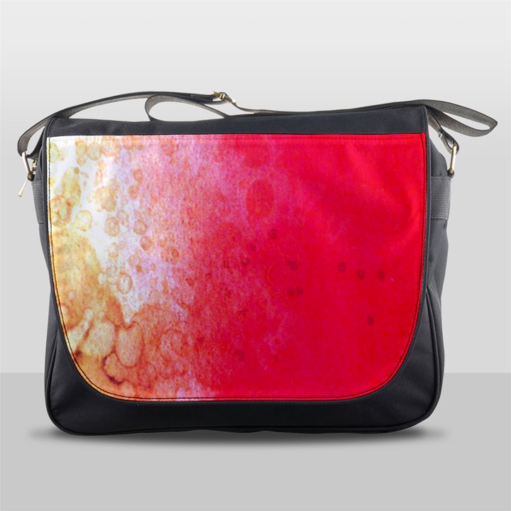 Abstract Red And Gold Ink Blot Gradient Messenger Bags