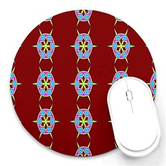 Geometric Seamless Pattern Digital Computer Graphic Wallpaper Round Mousepads by Nexatart