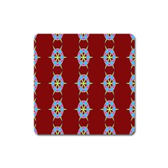 Geometric Seamless Pattern Digital Computer Graphic Wallpaper Square Magnet by Nexatart