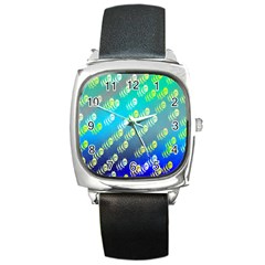 Swarm Of Bees Background Wallpaper Pattern Square Metal Watch by Nexatart