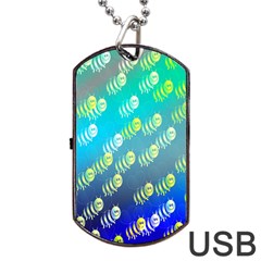 Swarm Of Bees Background Wallpaper Pattern Dog Tag Usb Flash (one Side) by Nexatart