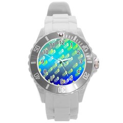 Swarm Of Bees Background Wallpaper Pattern Round Plastic Sport Watch (l) by Nexatart