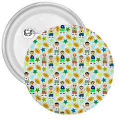 Football Kids Children Pattern 3  Buttons by Nexatart