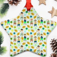 Football Kids Children Pattern Ornament (star) by Nexatart