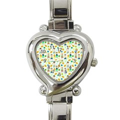 Football Kids Children Pattern Heart Italian Charm Watch by Nexatart