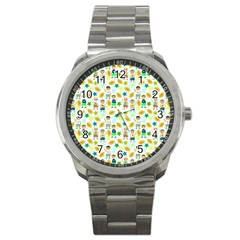 Football Kids Children Pattern Sport Metal Watch by Nexatart