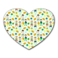 Football Kids Children Pattern Heart Mousepads by Nexatart