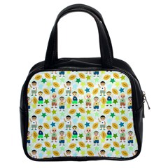 Football Kids Children Pattern Classic Handbags (2 Sides) by Nexatart