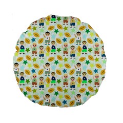 Football Kids Children Pattern Standard 15  Premium Round Cushions by Nexatart