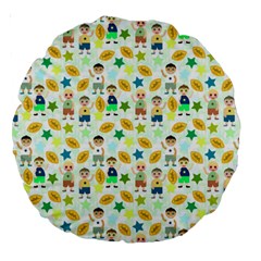 Football Kids Children Pattern Large 18  Premium Round Cushions by Nexatart