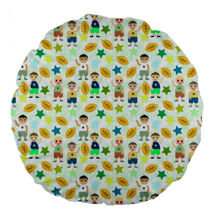 Football Kids Children Pattern Large 18  Premium Round Cushions