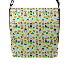 Football Kids Children Pattern Flap Messenger Bag (l)  by Nexatart