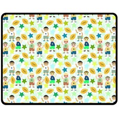 Football Kids Children Pattern Double Sided Fleece Blanket (medium)  by Nexatart