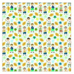 Football Kids Children Pattern Large Satin Scarf (square) by Nexatart